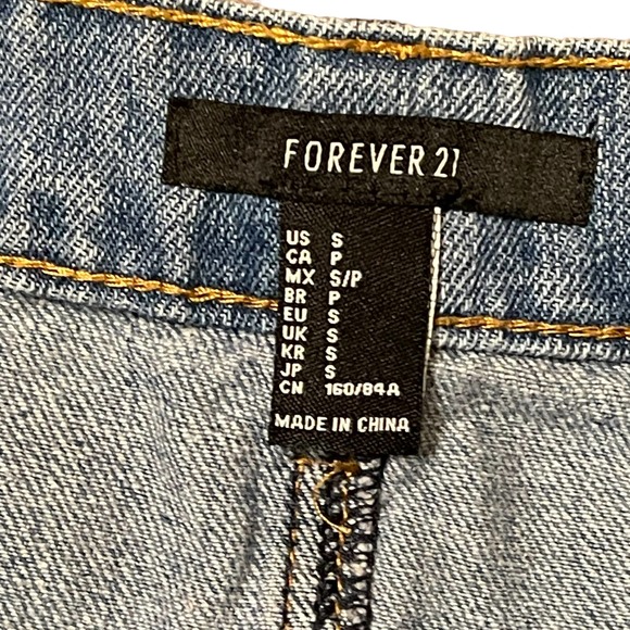 Forever 21 Denim Jean Skirt Size Small Light Blue Lace Up Tie Womens 26X12.5 - Picture 5 of 10